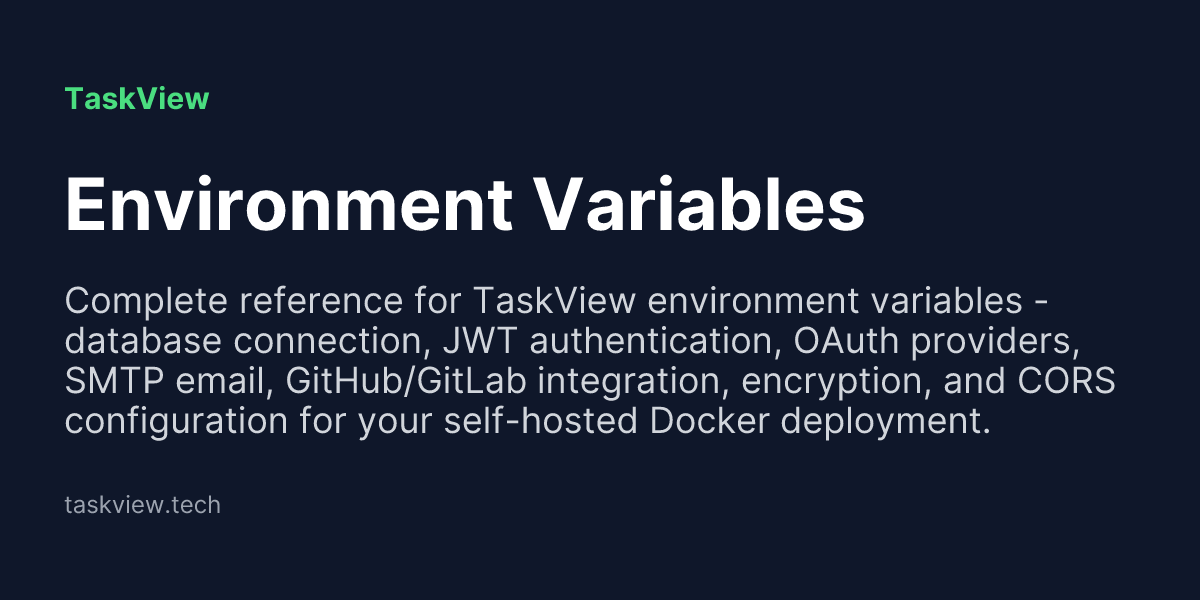 Environment Variables - TaskView