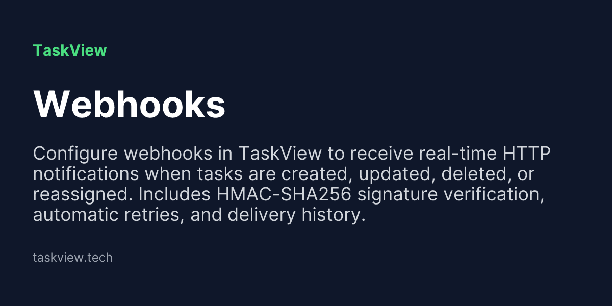 Webhooks - TaskView