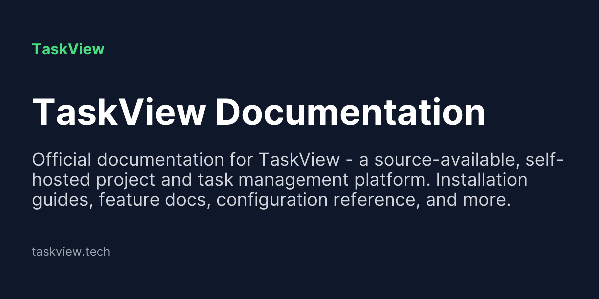 TaskView Documentation - TaskView
