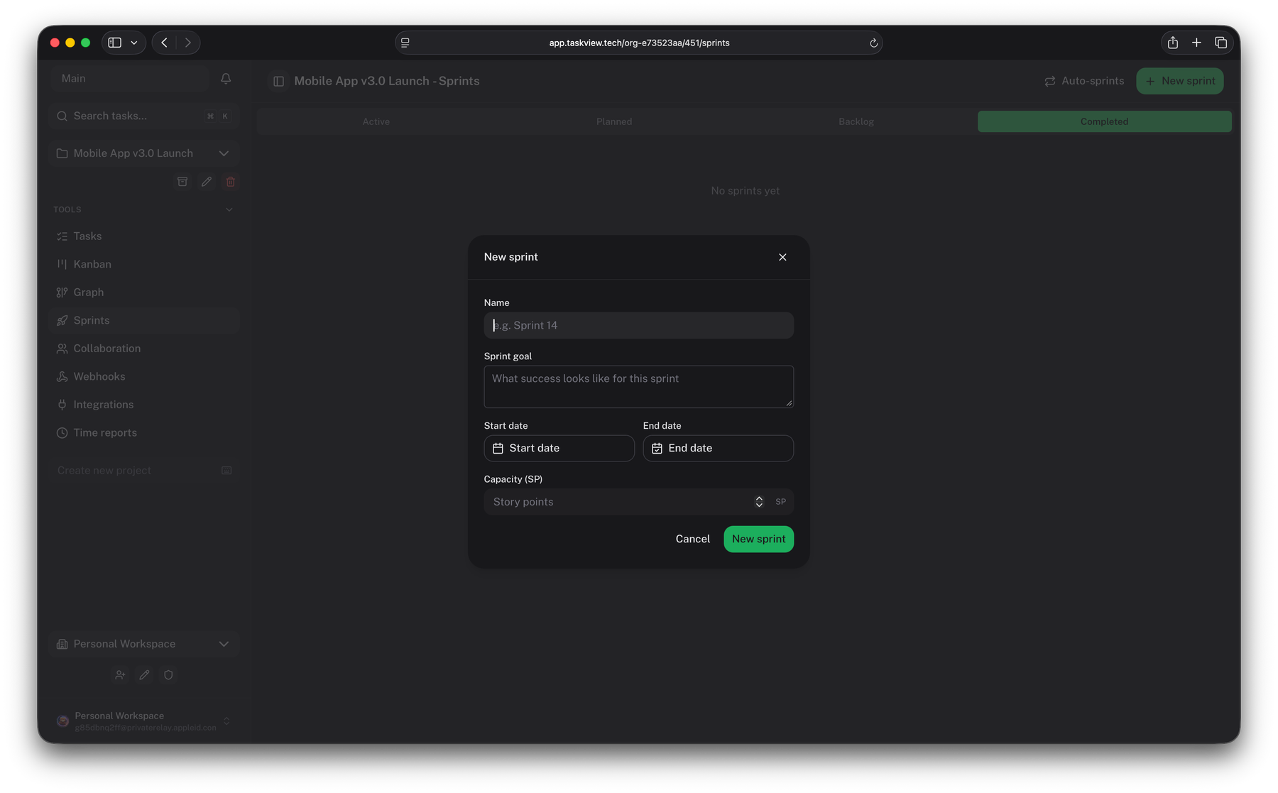 TaskView Sprints